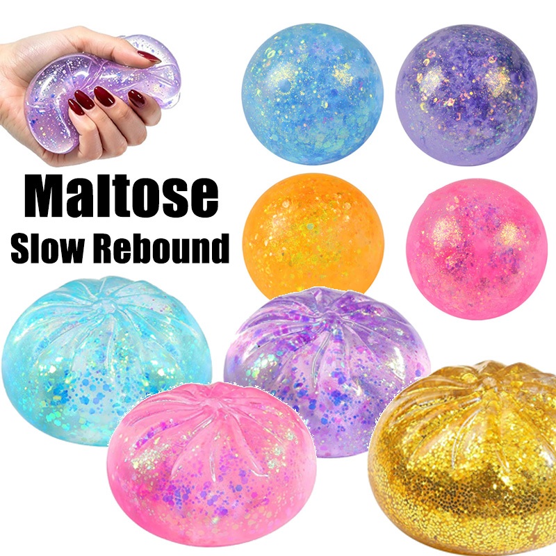 Needoh Glitter Dumpling Squishy ของเล่นความเครียดบรรเทา Fidget Anti ความวิตกกังวล Slime ของเล่น