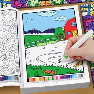 ภาพวาดระบายสีดิจิตอลสมุดระบายสีสัตว์ดอกไม้นกภูมิทัศน์ภาพวาดบีบอัดบีบอัดมือวาดกราฟฟิตีหนังสือภาพ