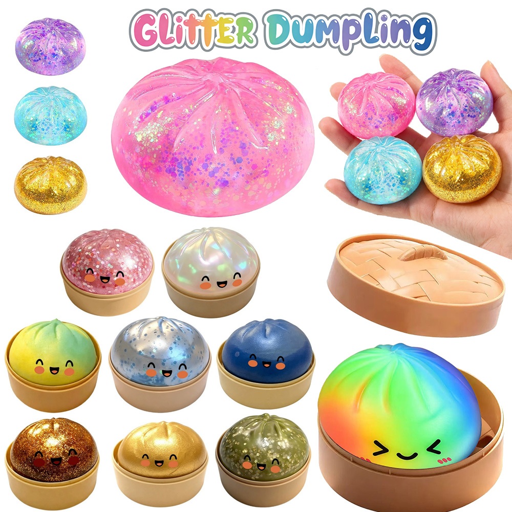 ของเล่นซาลาเปา ของเล่นที่สมจริง Dumpling Fidget ความเครียด Reliever Squishy ของเล่นสําหรับเด็กผ่อนคลาย