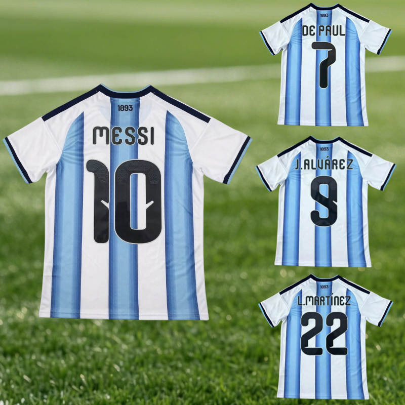 เสื้อฟุตบอลอาร์เจนตินา 2026 ฟุตบอลโลก เบอร์ 7 และ 10 เสื้อเม