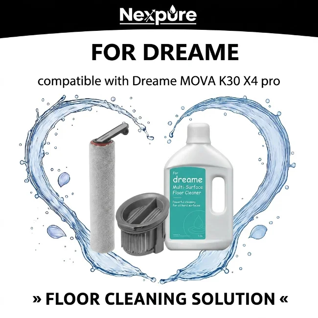 แปรงลูกกลิ้ง + เปลี่ยนแผ่นกรอง HEPA สําหรับ Dreame MOVA K30 K30Mix X40 Pro X40Plus X40Turbo, ทนความร