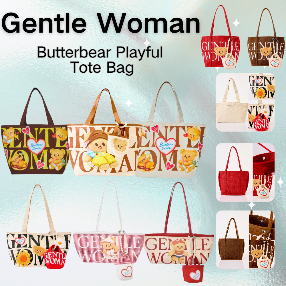 📍✅พร้อมส่ง✅💯GENTLEWOMAN Butterbear Shoulder Bag / Playful Tote Bag น่ารัก กระเป๋าถือ gentlewomen กระเป๋า
