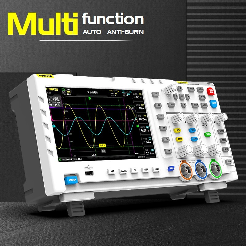 FNIRSI 1014D Digital Oscilloscope 7 "จอแสดงผล TFT LCD Dual Channels 1GB Storages