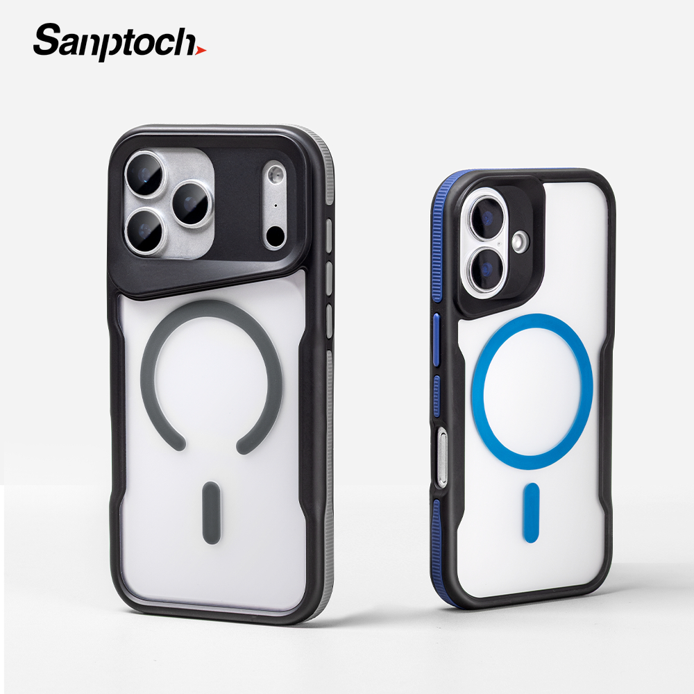 Sanptoch สําหรับ Magsafe Matte Mecha สไตล์เคสโทรศัพท์สําหรับ iPhone 17 16 15 14 13 Pro Max Premium กันกระแทกสําหรับ iPhone 17 Pro Max Anti-slip ผิวป้องกัน