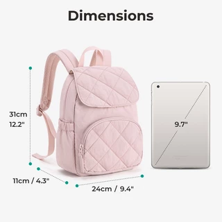 BAGSMART กระเป๋าเป้สะพายหลังผู้หญิง Daypack ใส่แท็บเล็ต 9.7 นิ้ว น้ำหนักเบา กันน้ำ มีหลายช่อง ใช้ประจำวัน