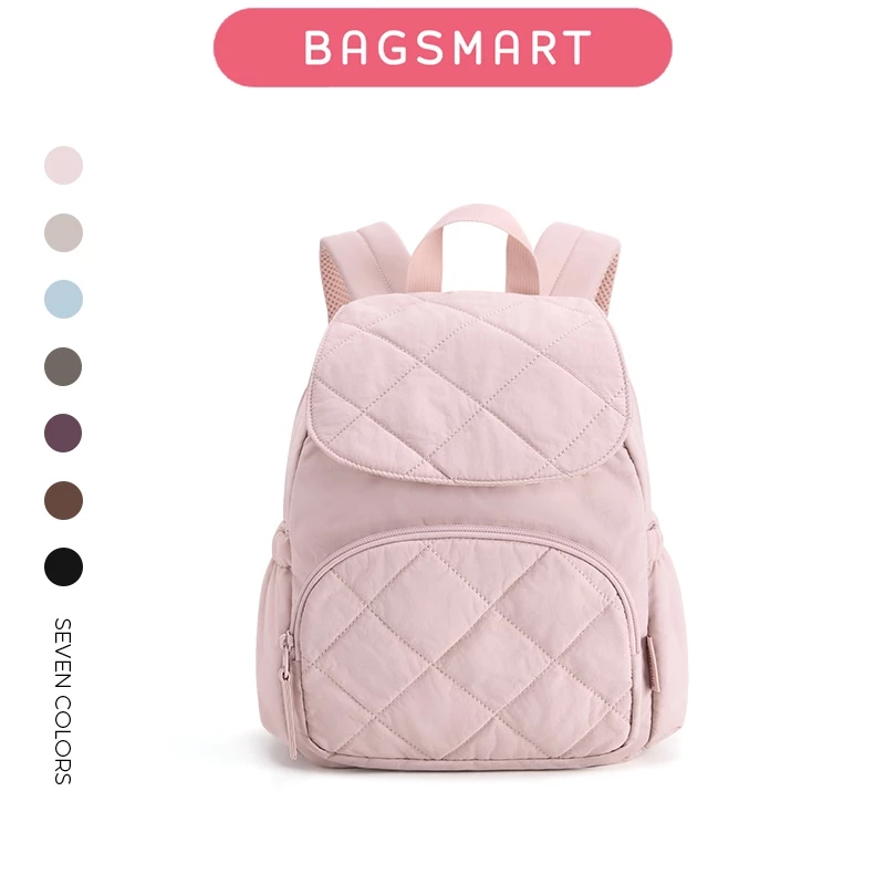BAGSMART กระเป๋าเป้สะพายหลังผู้หญิง Daypack ใส่แท็บเล็ต 9.7 นิ้ว น้ำหนักเบา กันน้ำ มีหลายช่อง ใช้ประจำวัน
