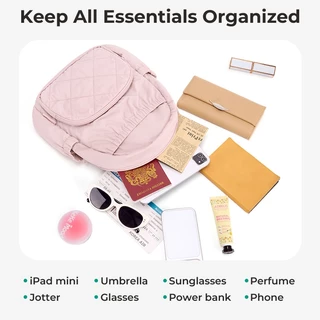 BAGSMART กระเป๋าเป้สะพายหลังผู้หญิง Daypack ใส่แท็บเล็ต 9.7 นิ้ว น้ำหนักเบา กันน้ำ มีหลายช่อง ใช้ประจำวัน
