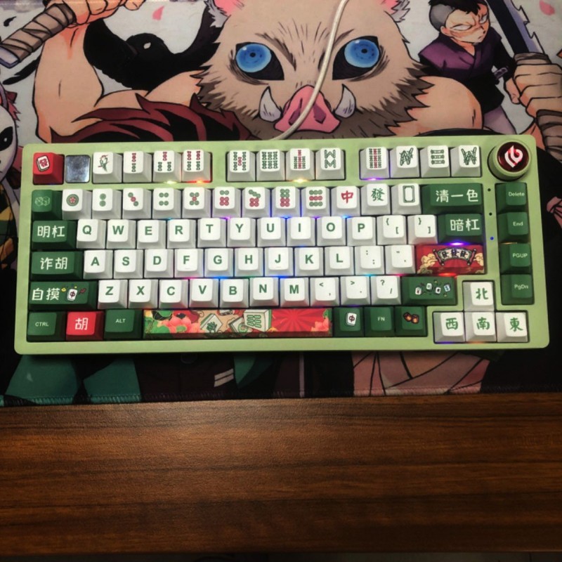 Keycap เฉพาะ ส่วนบุคคล Mahjong Keycaps Cherry Profile PBT Sublimation สําหรับ DIY ที่กําหนดเองคีย์บอ
