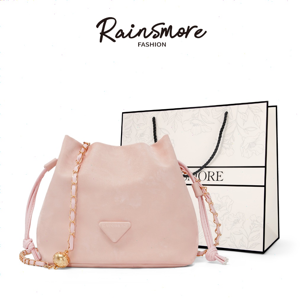 RAINSMORE- กระเป๋าสุภาพสตรีสไตล์ใหม่ ออกแบบเรียบง่ายแต่นุ่มนวล กับสายโซ่ประดับ