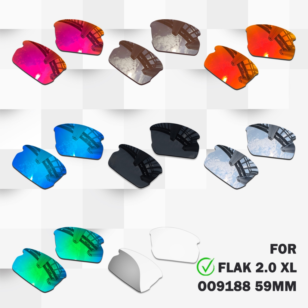 TRUE POLARIZED เลนส์สําหรับ Oakley Flak 2.0 XL OO9188 59 มม. กรอบแว่นกันแดด