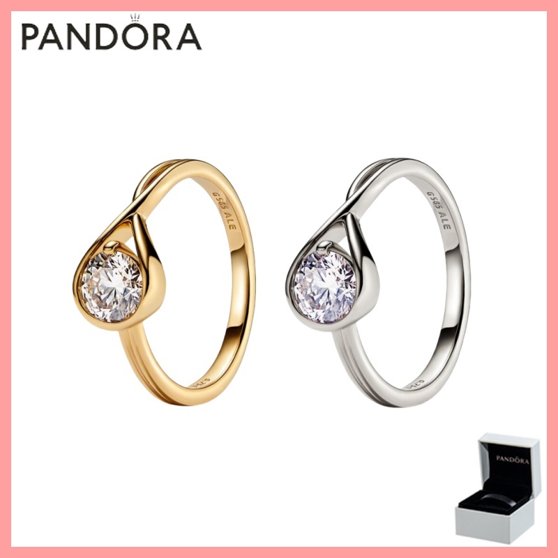 ของแท้ 100% (พร้อมกล่อง) Pandora S925 เงินสเตอร์ลิงตัวแทนเพื่อซื้อผลิตภัณฑ์ของขวัญวันเกิด Infinite Lab-grown Diamond Ring 0.75 กะรัต tw 14k White Gold