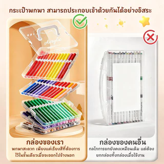 ชุดเครื่องหมายอะคริลิความจุขนาดใหญ่กล่องสี่เหลี่ยมชุดเครื่องหมายสีอะคริลิเครื่องหมายจิตรกรรมอุปกรณ์ศิลปะ