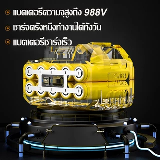 【รับประกัน 5ปี】เครื่องตัดหญ้าไฟฟ้าไร้สาย แถมล้อ เครื่องตัดหญ้าไร้สาย แบตเตอรี่ลิเธียม กำลังสูง 988V ตัดหญ้าง่ายๆ ไร้เสียงรบกวน เครื่องตัดหญ้า พับเก็บได้ ไฟฟ้า ไร้สาย ยืดได้ ทรงพลัง ทำสวน/ในบ้าน Lawn mower