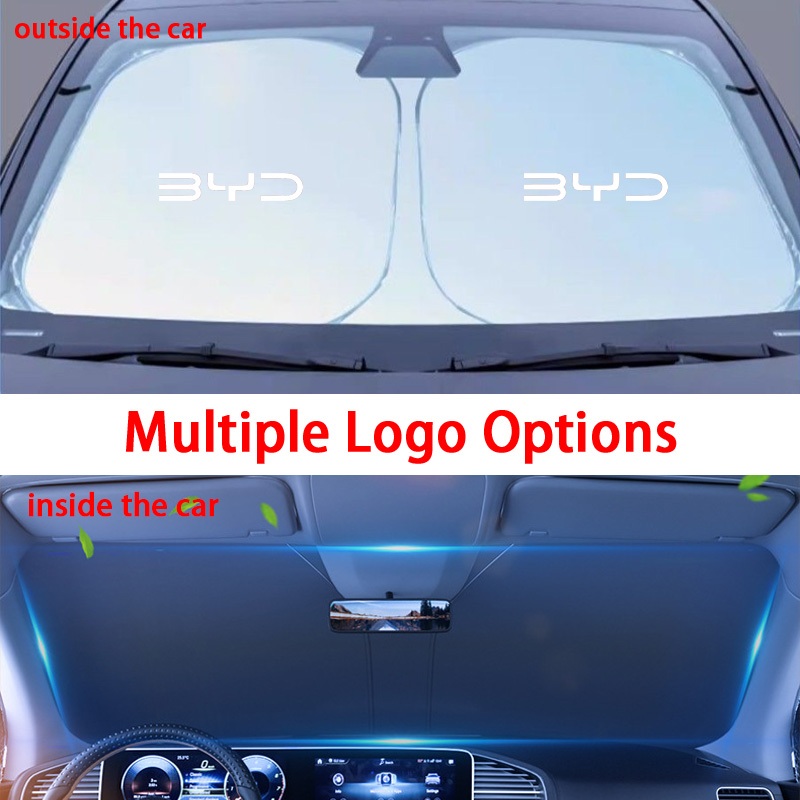 BYD car รถ บาย รุ่นใหม่ ม่านบังแดดกระจกหน้ากันแดดและฝาครอบฉนวนกันความร้อน ม่านบังแดดรถยนต์ เหมาะสําหรับรถยนต์ทุกรุ่น