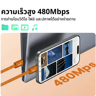 Acer สายชาร์จ Type-C to L รองรับ PD 27W ชาร์จเร็ว และถ่ายโอนข้อมูลความเร็ว 480 Mbps ใช้ได้กับ iP 13 / 12 UC0025