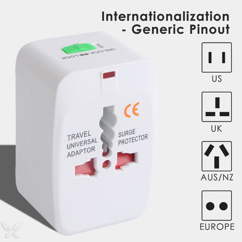 Universal Adaptor All In One AU / UK / US / EU 3A-10 (A) 110-250 (V) ช่องเสียบแปลงปลั๊กไฟ AC ตัวแปลงอะแดปเตอร์ชาร์จไฟ