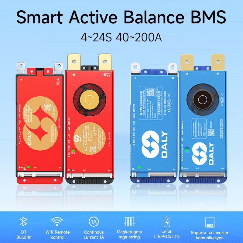DALY ใหม่สมาร์ท BMS Local Delivery 4-24s 40-200a 12v 24v 48v 60v 72v Lifepo4 BMS พร้อม 1A Balancing Built In Bluetooth Li-ion 40a 60a 80A 100A 150A 200A 4S 8S 16S 16S