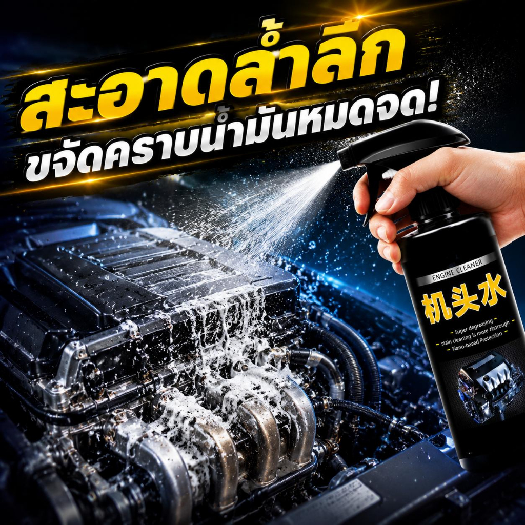 สูตรใหม่จากญี่ปุ่น🔥น้ำยาล้างเครื่องยนต์ น้ำยาล้างเครื่อง น้ำยาล้างห้องเครื่อง ขจัดคราบแรง 500ml