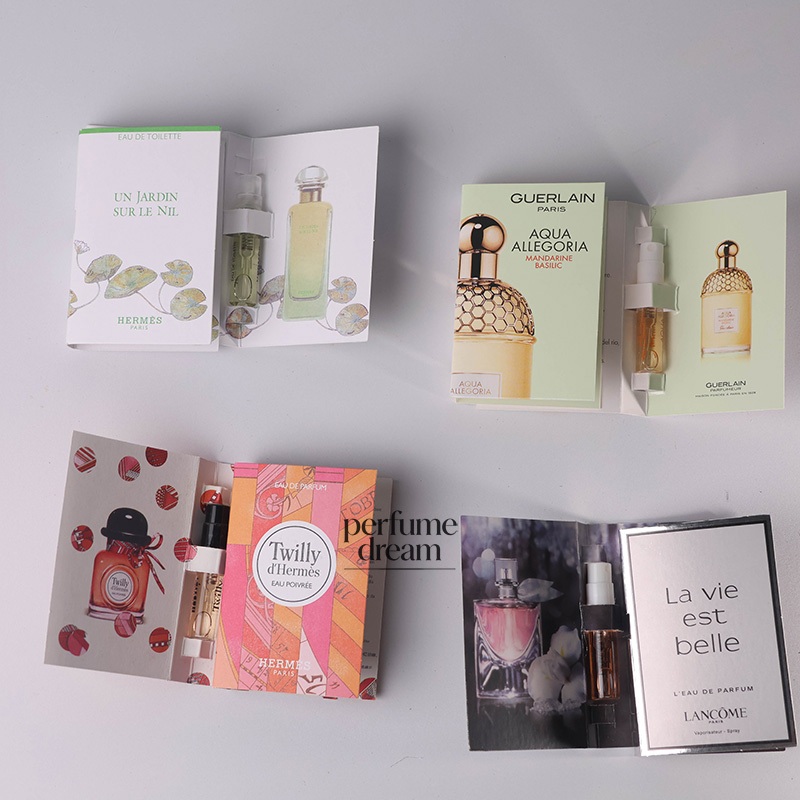ตัวอย่างน้ําหอมติดทนนาน Un Jardin Sur Le Nil, Bloom, Mandarine Basilic, Pera Granita, Gorgeous Gardenia, La Vie Est Belle, 1.5ml