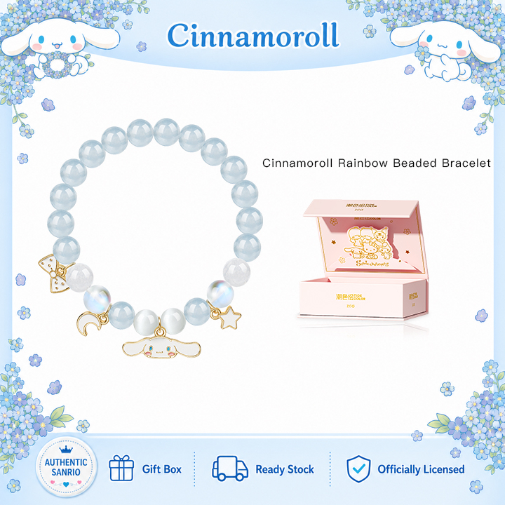 ZGO x Sanrio Cinnamoroll สร้อยข้อมือคริสตัล สีน้ำเงิน ของขวัญวันเกิดพร้อมกล่องของขวัญ สำหรับผู้หญิง แฟนสาว 6021