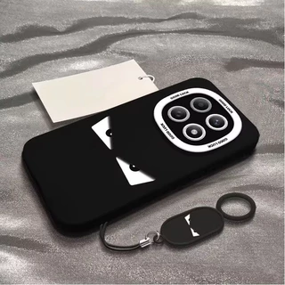 เคส Redmi Note 15 14 Pro 5G เคส Redmi Note 15 5G 14 15 Pro Plus เคสอีโมจิตลก ตาของมอนสเตอร์ สัมผัสเหมือนผิว หนังซิลิโคนเหลวกันกระแทก พร้อมสายคล้องโทรศัพท์หนัง เคสเนื้อด้านนุ่ม