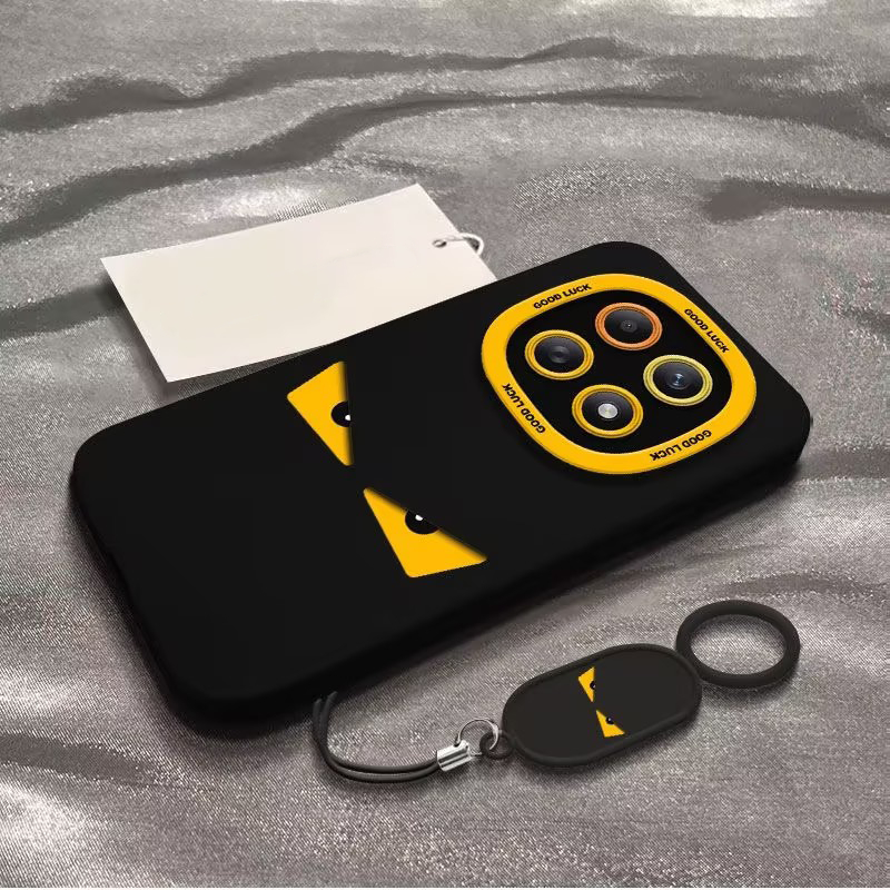 เคส Redmi Note 15 14 Pro 5G เคส Redmi Note 15 5G 14 15 Pro Plus เคสอีโมจิตลก ตาของมอนสเตอร์ สัมผัสเหมือนผิว หนังซิลิโคนเหลวกันกระแทก พร้อมสายคล้องโทรศัพท์หนัง เคสเนื้อด้านนุ่ม