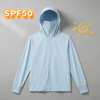 ส่งไวจากไทย🤍เสื้อฮู้ดกันแดด กันรังสี UV SPF50+เสื้อแขนยาว มีฮู้ด ปีกหมวกและที่ปิดหน้า ผ้าบางเบา Unisex