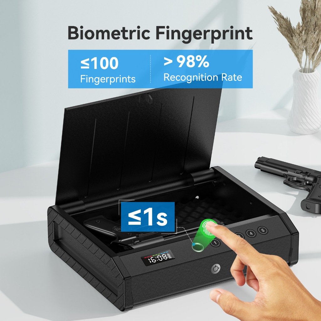 กล่องเก็บปืน กล่องเก็บของมีค่า แสกนนิ้ว ใบใหญ่ กล่องเก็บของ fingerscan ตู้เซฟ