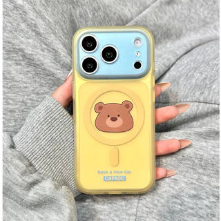 ไร้สายชาร์จสัตว์น่ารัก Matte โปร่งใสสีชมพูเคสโทรศัพท์สําหรับ iPhone 17Promax 17Pro 15 16 Pro Max กันกระแทกสองชั้น imd ผู้หญิงฝาครอบมือถือ