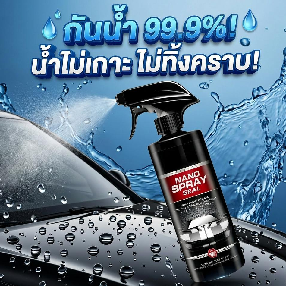 ✨ป้องกันน้ำได้สูงถึง 99.9%💧น้ำยาเคลือบแก้ว น้ำยาเคลือบเงารถยนต์ น้ำยาเคลือบรถ กันน้ำฝน น้ำไหลออกอัตโนมัติ ปกป้องรถ เงาเหมือนใหม่ 500ml