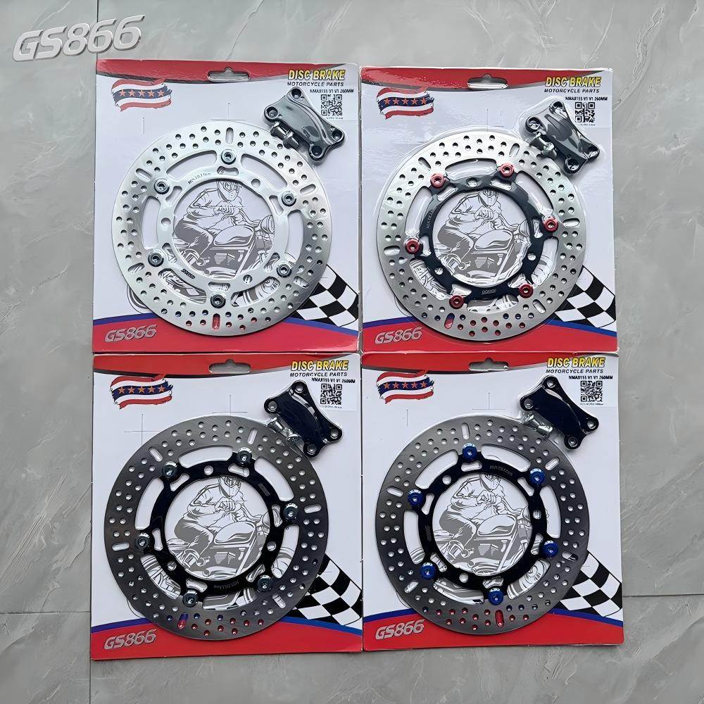 ดิสก์เบรกขนาดใหญ่ 260 มม. เหมาะสําหรับ Nmax 155 v1 v2 v3/Aerox 155 v1 v2 v3 ล้อหน้าดิสก์เบรกขนาดใหญ่ 260 มม. (พร้อมขายึด) 3 หลุม