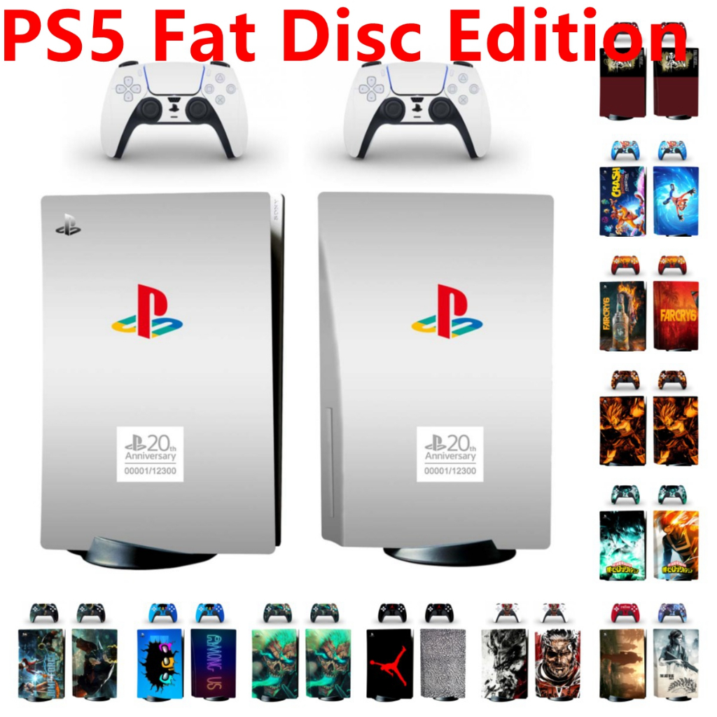 100 สีผิวชุดสติกเกอร์ใช้งานร่วมกับ Sony Playstation 5 Fat Disc Edition ไวนิล Decal Wrap ฟิล์มป้องกัน