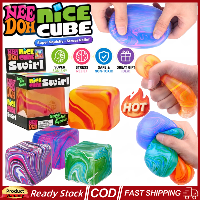 (จัดส่งภายใน 12H) 2PCS Schylling Needoh Marble Wavy Ice Cube Squishy ของเล่น Needoh Ripple ของเล่นนุ่มช้า Rising Squeeze ลูกความเครียดบรรเทา Fidget ของเล่น