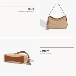 David Jones Paris Riviera 2026 สำหรับผู้หญิง กระเป๋าสะพายหนังแบบ Faux Hobo สำหรับวันหยุดในฤดูใบไม้ผลินำมาซึ่งฤดูร้อน