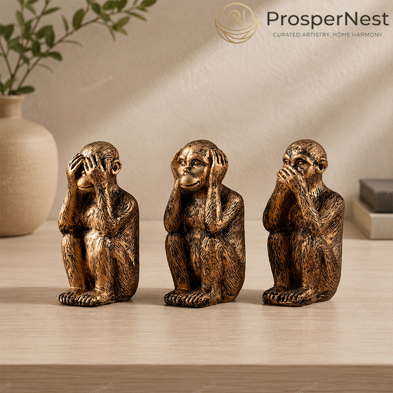 Sanbu Monkey เครื่องประดับเรซิน Retro Ape ลิงประติมากรรมสํานักงานสวนเดสก์ท็อปหัตถกรรม