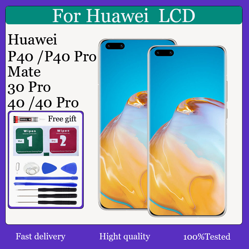 แผง TFT LCD สําหรับ Huawei P40 P40 Pro Mate 30 Pro Mate 40 Mate 40 Pro จอแสดงผล LCD Touch Screen Dig