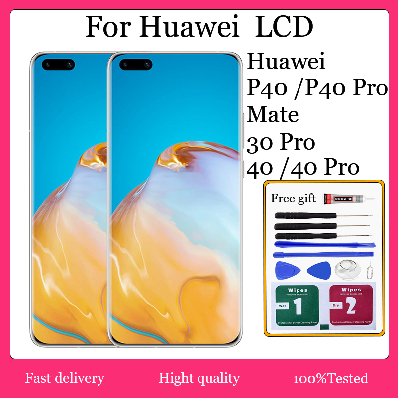 แผง TFT LCD สําหรับ Huawei P40 P40 Pro Mate 30 Pro Mate 40 Mate 40 Pro จอแสดงผล LCD Touch Screen Dig