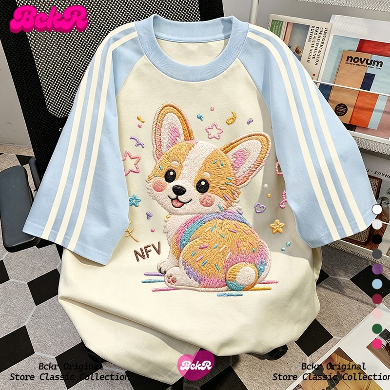 【จัดส่งตลอด 24 ชั่วโมง】🔥BCKR ลายพิมพ์สุนัข ชุดหน้าร้อน เสื้อ tshirt 🐶 oversize คอกลม ผู้หญิง YG6444