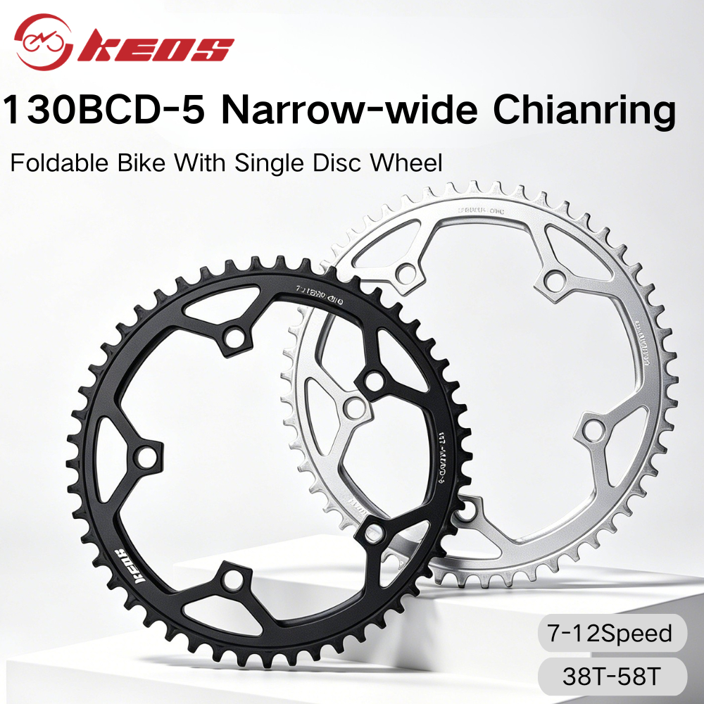 KES 130BCD จักรยานพับห้ากรงเล็บบวกและลบฟันโซ่เดี่ยว 38-58T สําหรับ Litepro Hollow อลูมิเนียมจักรยานอะไหล่