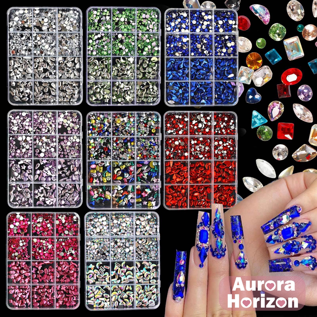 💎เล็บเพชรสาวสีสันสดใส เกรดพรีเมี่ยม 12 ช่อง กล่องจัดเต็ม 💅 อุปกรณ์ตกแต่งเล็บคริสตัล หลากหลายรูปแบบ ทนทาน สีสันจัดจ้าน เหมาะสำหรับช่างทำเล็บมืออาชีพ ✨🔥