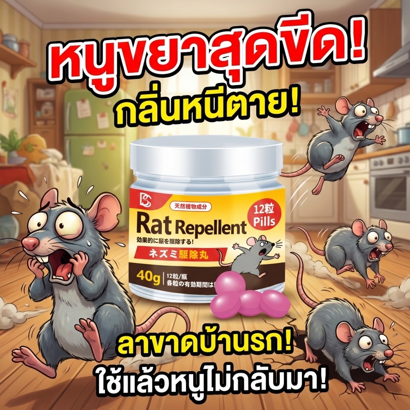🐭10 ปีไร้หนู🐭NANA ยาไล่หนู ลูกเหม็นไล่หนู 1 กล่อง มี 12 เม็ด ผลิตจากธรรมชาติ