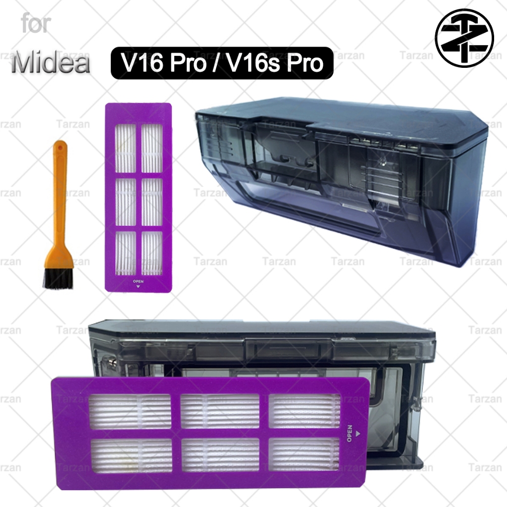 สําหรับอุปกรณ์เสริม Midea V16 Pro/V16s Pro:กล่องฝุ่น,ตัวกรอง HEPA