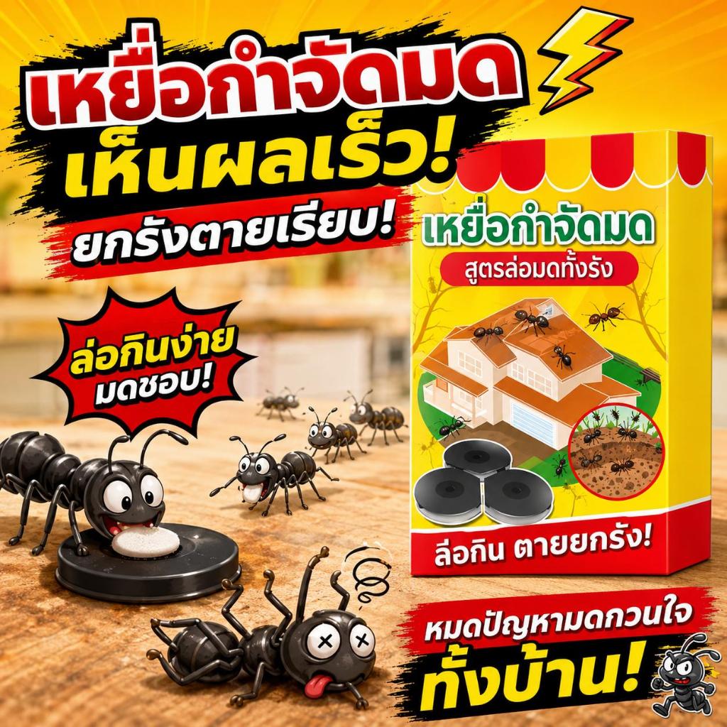 🐜มดตายยกรัง! กำจัดมด ยาฆ่ามด เหยื่อมด กำจัดทั้งรัง สูตรเข้มข้นจากญี่ปุ่น 6 เม็ด