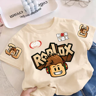 NASA เสื้อยืดเด็กแขนสั้น พิมพ์ลาย ROBLOX สุดฮิตประจำปี 2026 ผ้าฝ้าย 100% ระบายอากาศดี เหมาะสำหรับเด็กอายุ 1-12 ปี