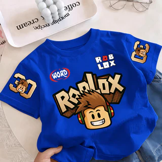 NASA เสื้อยืดเด็กแขนสั้น พิมพ์ลาย ROBLOX สุดฮิตประจำปี 2026 ผ้าฝ้าย 100% ระบายอากาศดี เหมาะสำหรับเด็กอายุ 1-12 ปี