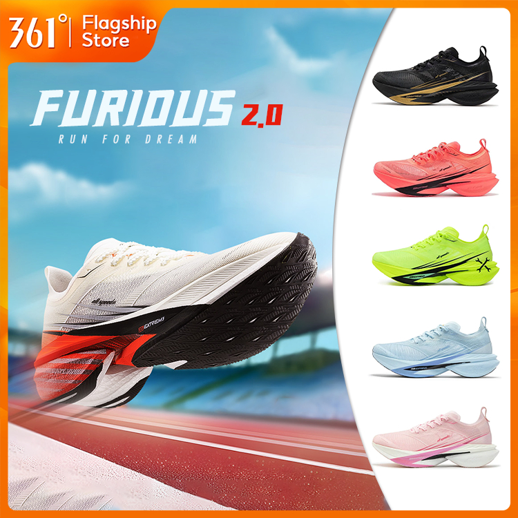 【361 Degrees】Furious 2.0 | รองเท้าวิ่งชาย พื้นหนา น้ำหนักเบา 672432201