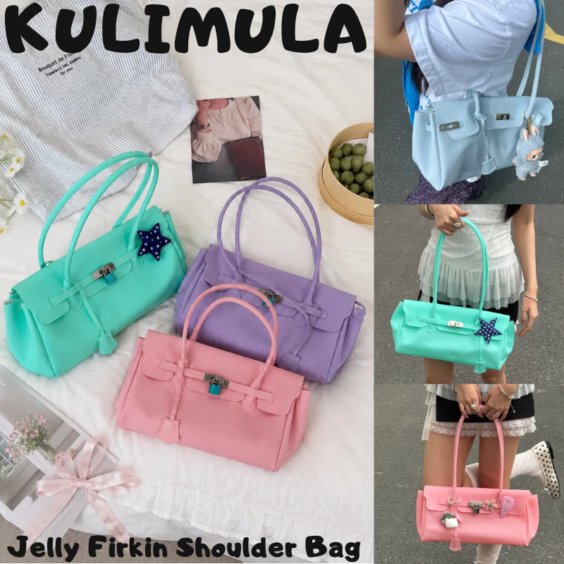 KULIMULA Kiiikiii Jelly Shoulder Bag กระเป๋าเจลลี่ กระเป๋ากันน้ำ สีพาสเทล กระเป๋าโท้ท ใช้งานได้ทุกวัน