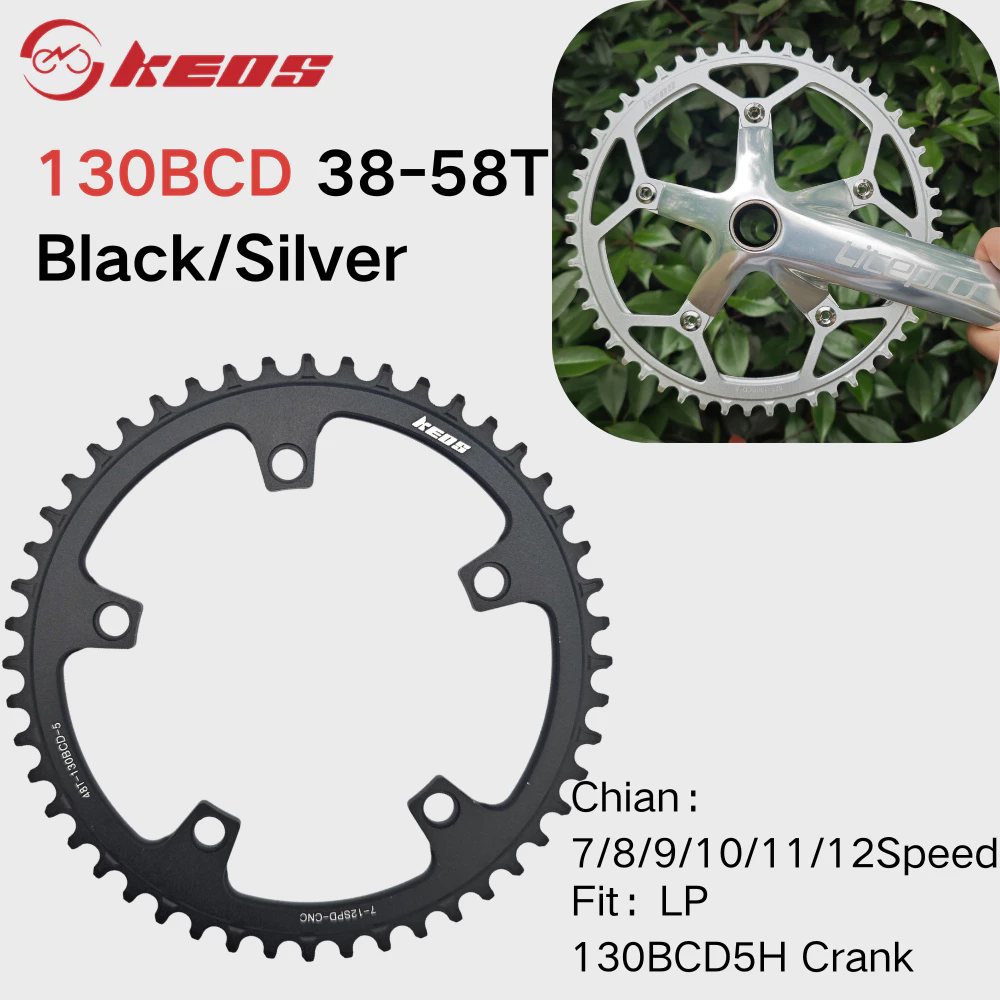 KES ฟัน Disc 130BCD จักรยานพับบวกและลบฟันแผ่นเดียว 38-58T จักรยานห้ารูฟันสําหรับ Litepro อลูมิเนียมวัสดุ