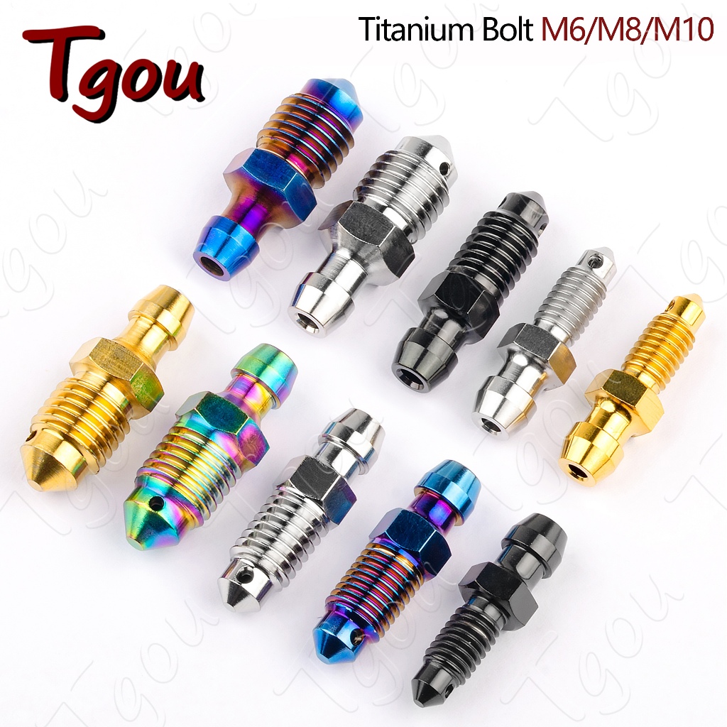 Tgou ไทเทเนียม Ti สลักเกลียวคาลิปเปอร์เลือดออกหัวนม M6 / M8 x 1.0 1.25 / M10 x 1.0 1.25 สําหรับ Brembo Ducati BMW KTM Aprilia เดี่ยว
