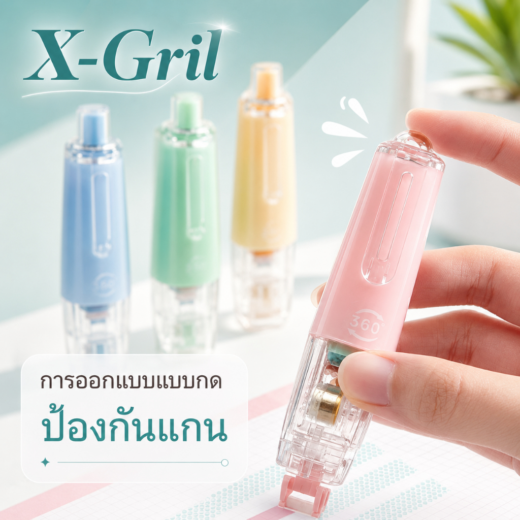 เทปลบคำผิด ปากกาเทปลบคำผิด เครื่องเขียนนักเรียน ออฟฟิศ 360 องศา ดีไซน์พรีเมี่ยม A00155